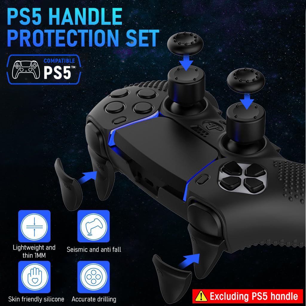ZORBES Silicone Cover for PS5 DualSense Edge Wireless Controller with Touchpad Protector Anti-Slip Controller Cover for PS5 Edge Controller with Thumb Grips and Extenders, No Includes Controller ZORBES Silicone Cover for PS5 DualSense Edge Wireless Controller with Touchpad Protector Anti-Slip Controller Cover for PS5 Edge Controller with Thumb Grips and Extenders, No Includes Controller